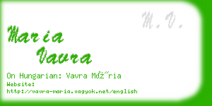 maria vavra business card